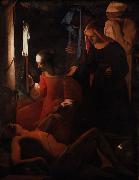 Georges de La Tour St Sebastian Attended by St Irene (mk08) oil painting on canvas